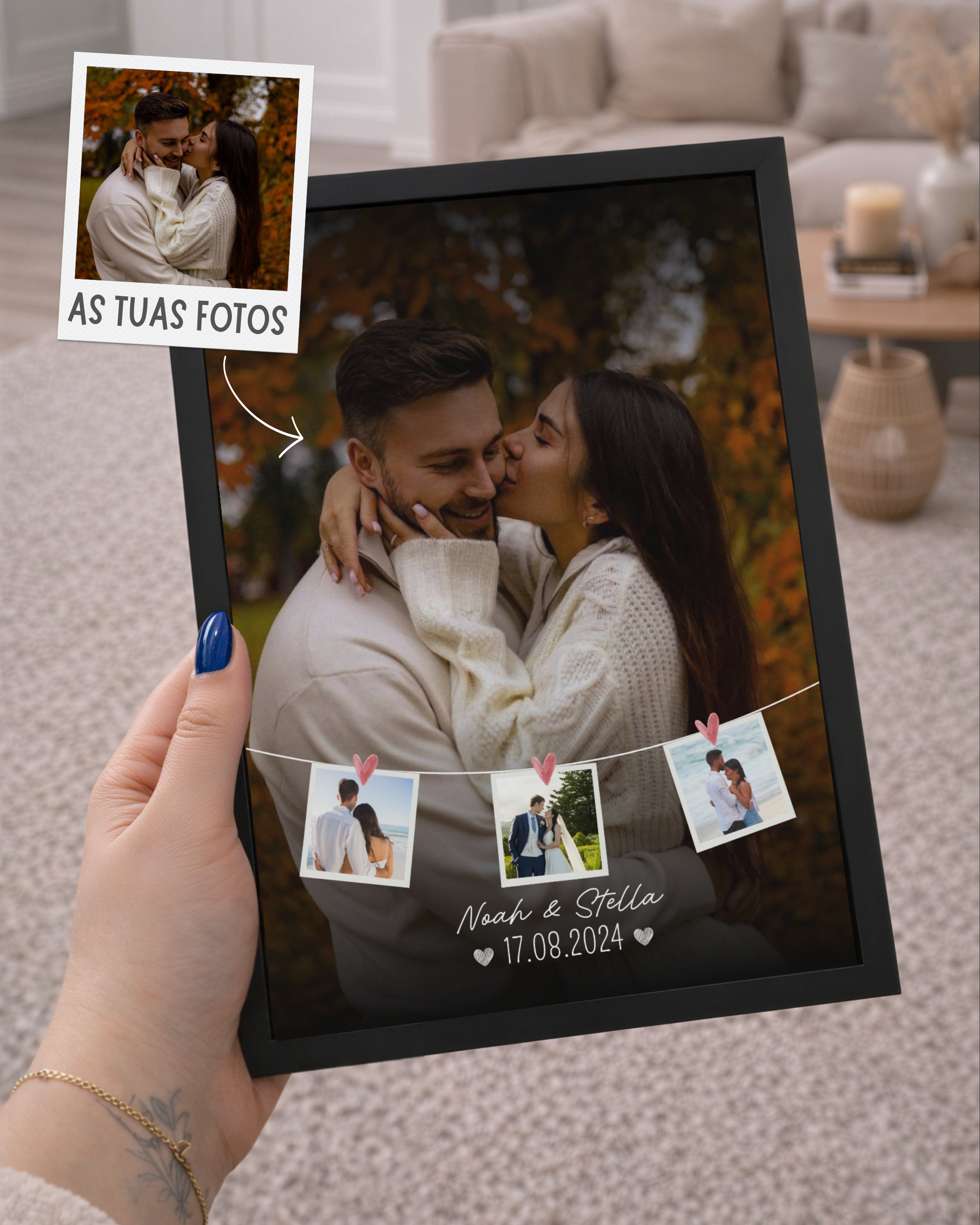 Quadro Personalizado com 4 Fotos